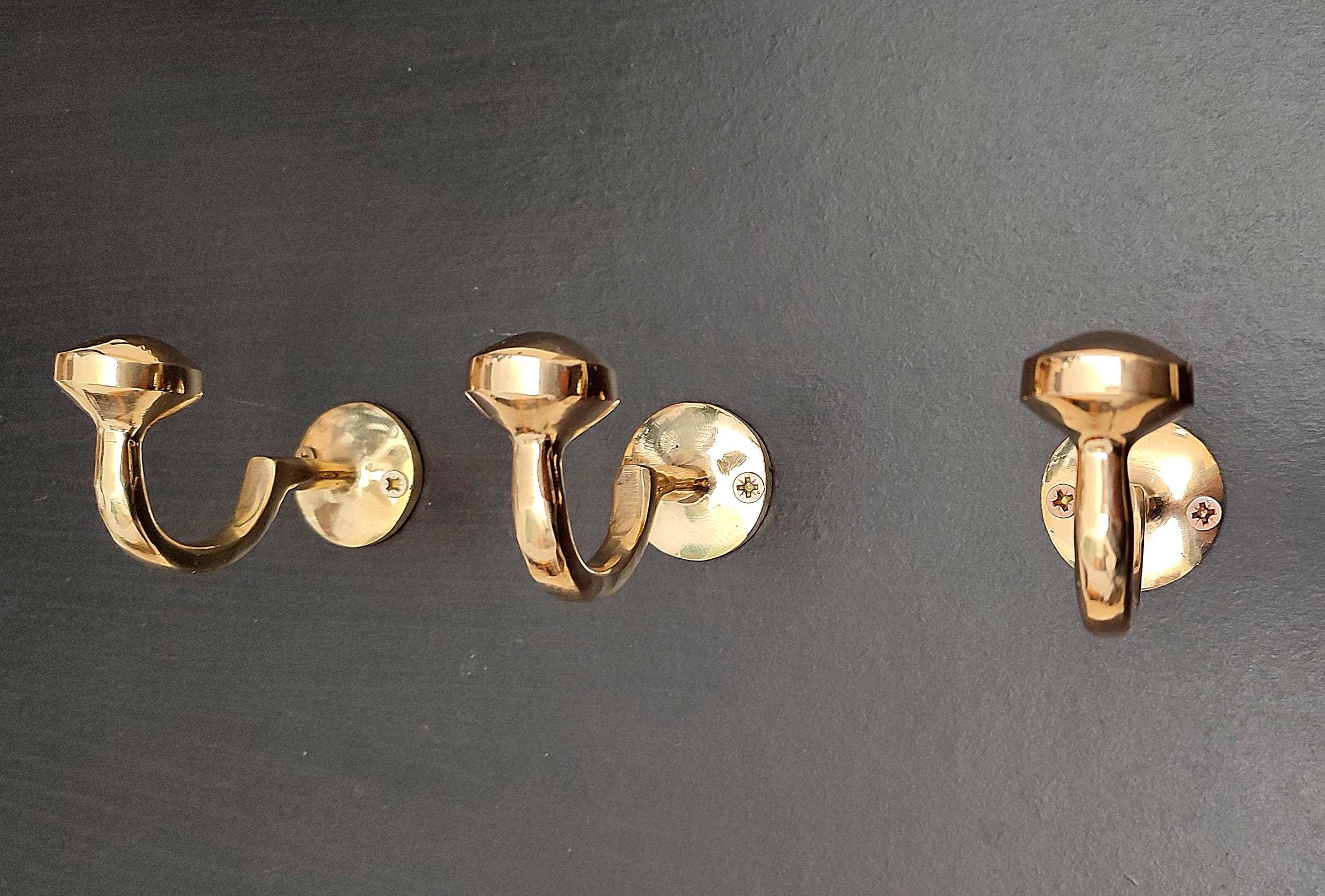 Moroccan-Inspired Brass Coat Hooks - Perfect for Towels, Bags, and Hats
