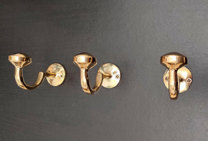Moroccan-Inspired Brass Coat Hooks - Perfect for Towels, Bags, and Hats
