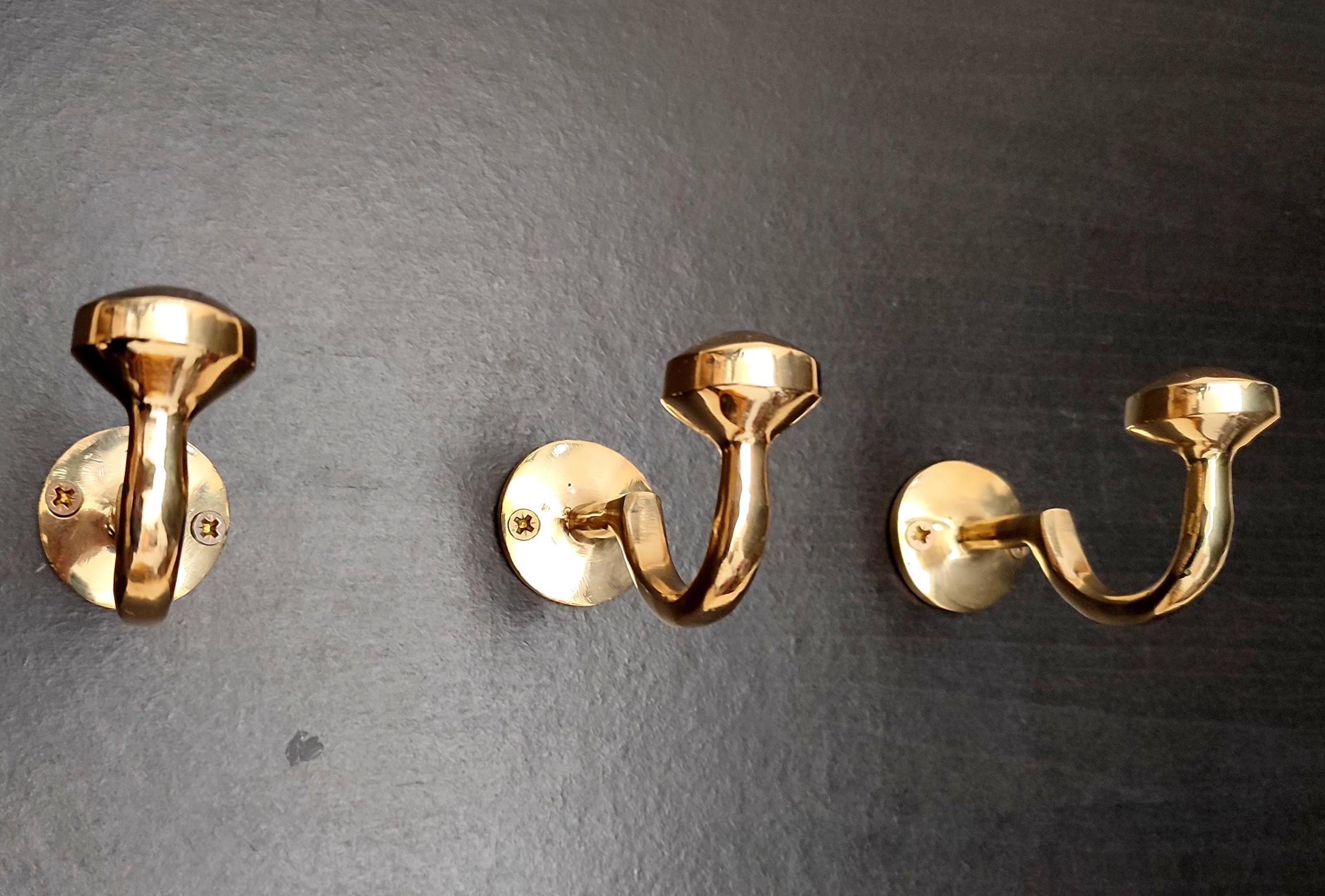 Moroccan-Inspired Brass Coat Hooks - Perfect for Towels, Bags, and Hats