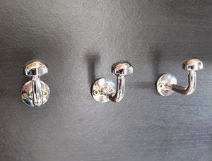 Silver Wall Hooks , Heavy-Duty Metal Coat and Hat Hangers for Home, Office & Bathroom Storage