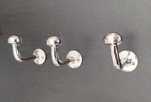 Silver Wall Hooks , Heavy-Duty Metal Coat and Hat Hangers for Home, Office & Bathroom Storage