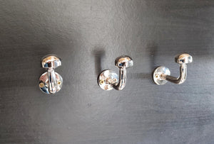 Silver Wall Hooks , Heavy-Duty Metal Coat and Hat Hangers for Home, Office & Bathroom Storage