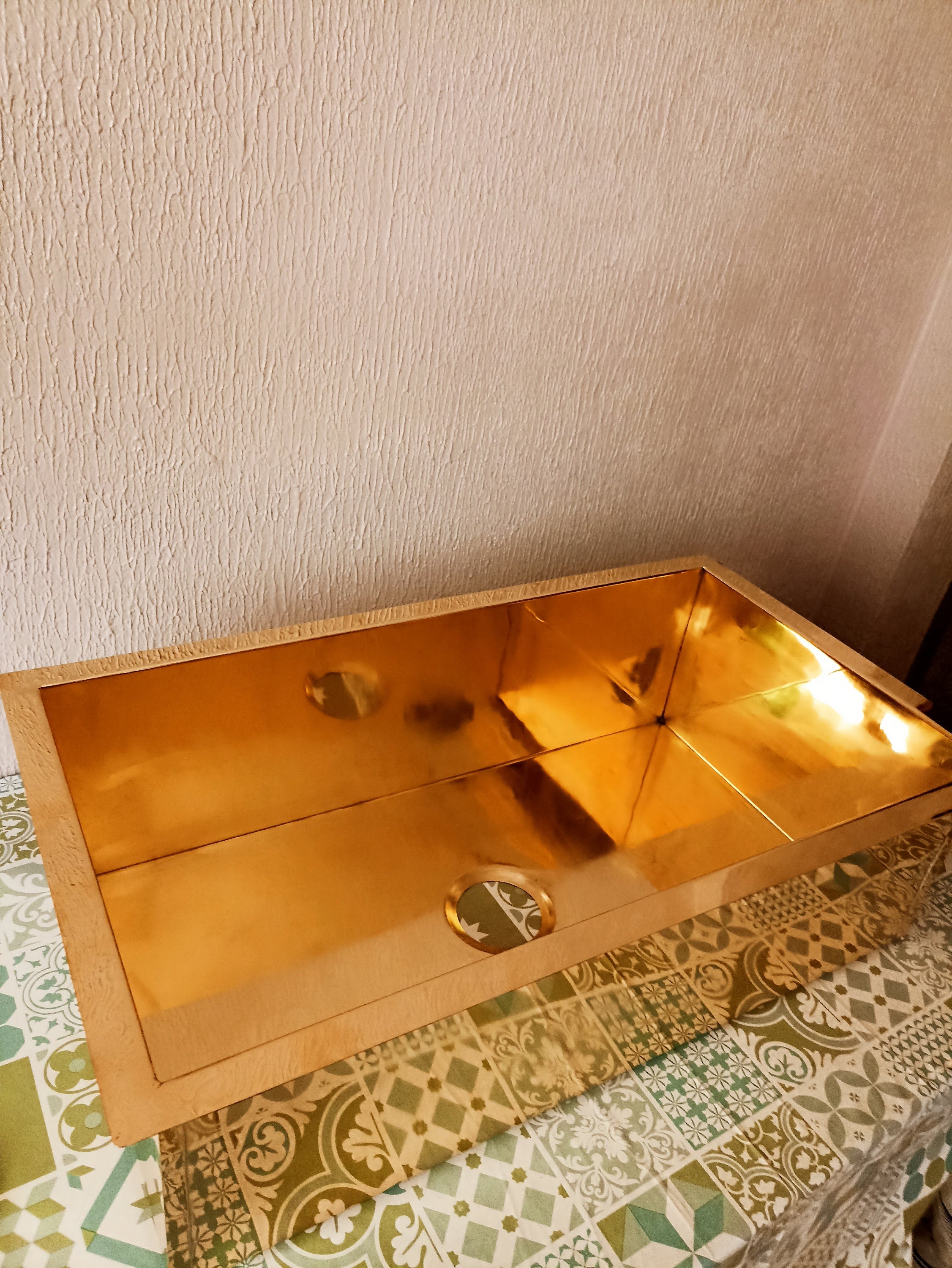 Solid Unlacquered Brass Undermount Sink, Kitchen Bar Sink, Island Sink, Outdoor Sink, the drain for free
