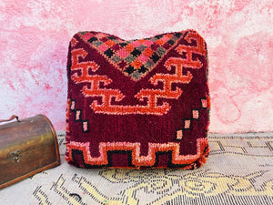 pouf Handwoven Berber Kilim 60x60 Moroccan pouf- Bohemian Decor - pouf cover - Shaggy Wool Floor Cushion - Berber Pillow-vintage moroccan