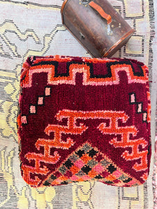 pouf Handwoven Berber Kilim 60x60 Moroccan pouf- Bohemian Decor - pouf cover - Shaggy Wool Floor Cushion - Berber Pillow-vintage moroccan