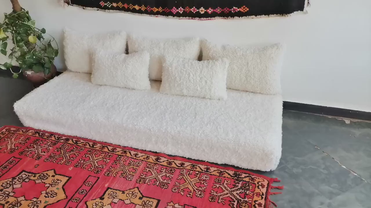 Featured Moroccan Floor Couch - Unstuffed Complete Set with Cushions