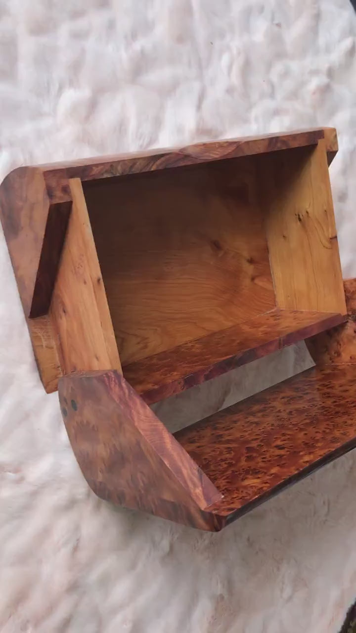 Handcrafted Moroccan Thuya Wooden Jewelry Box | Lockable Organizer for Valuables