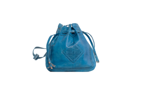 Moroccan leather bag Blue