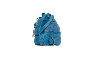 Moroccan leather bag Blue