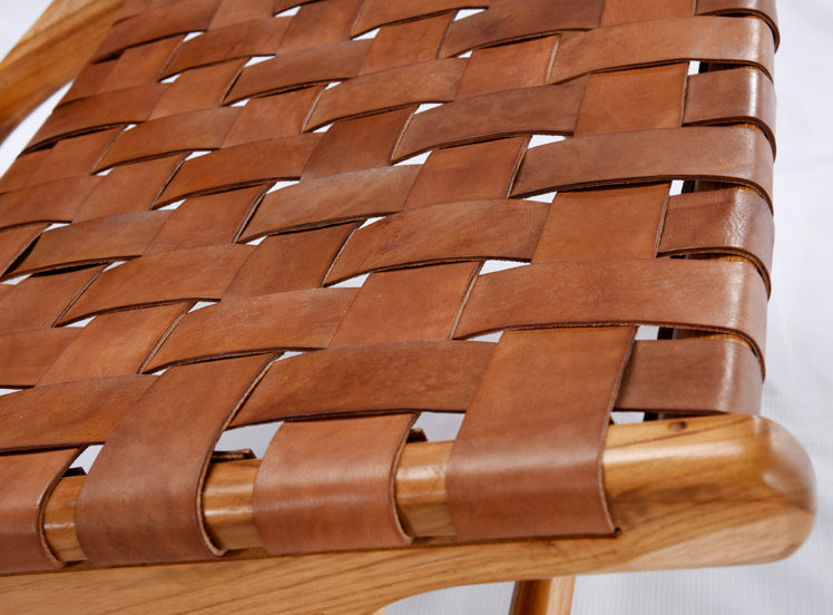 Solid Chair In walnut wood And Leather