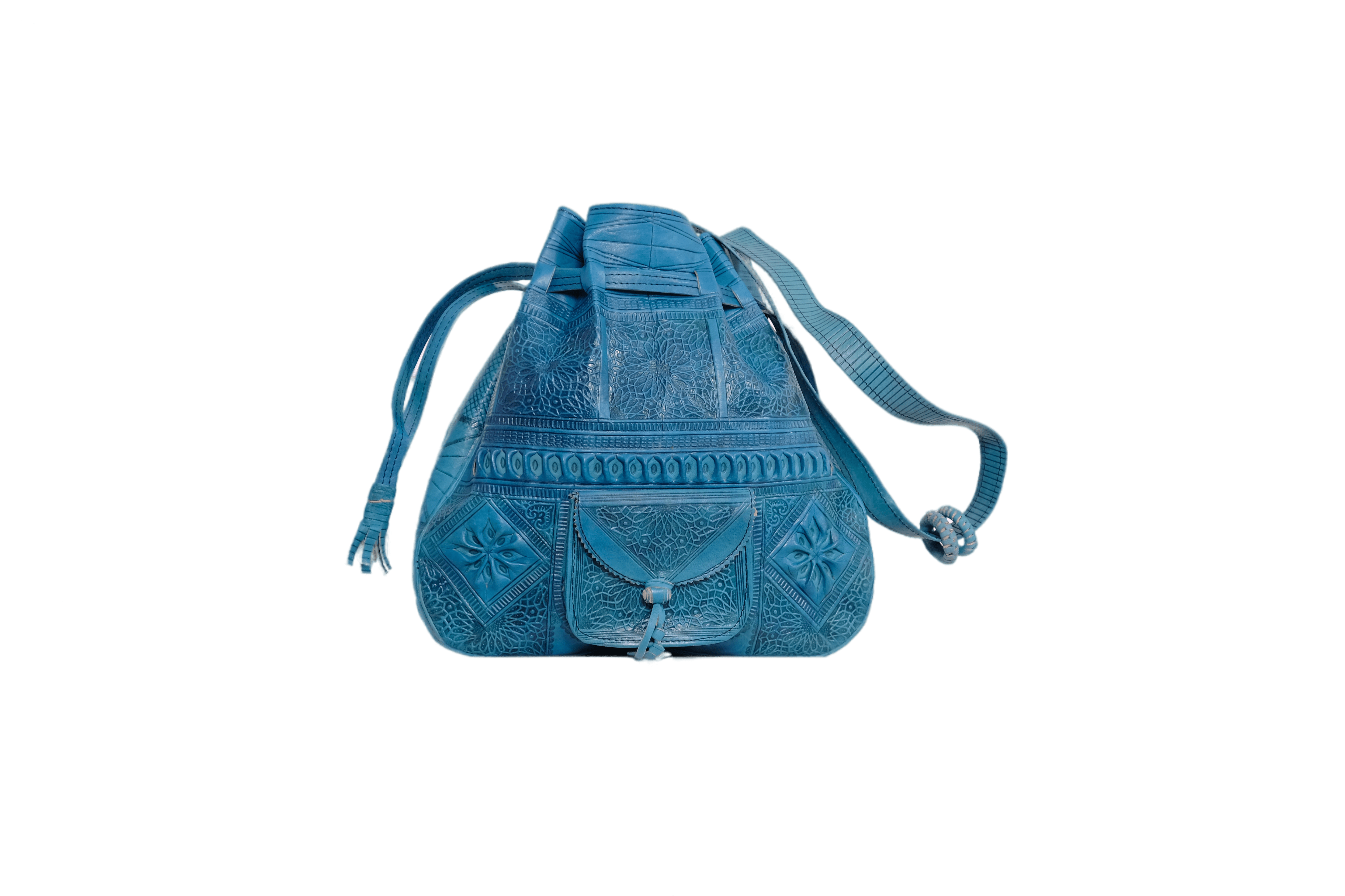 Moroccan leather bag Blue