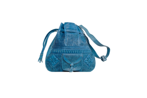 Moroccan leather bag Blue