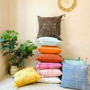 Handmade cactus silk Moroccan pillows