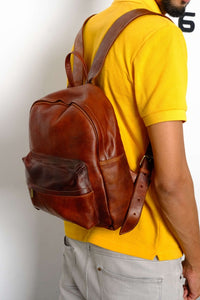 Travel Backpack , Black Leather Backpack