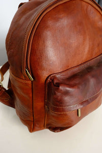 Travel Backpack , Brown Leather Backpack