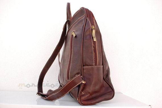 Leather backpack - GFM -giftsfrommorocco-morocco leather