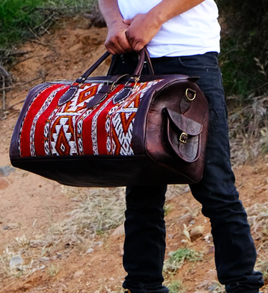 The Kilim Carpet Bag - GFM -giftsfrommorocco-morocco leather