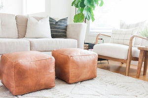 Set of 2 Pouf, Living Room Pouf