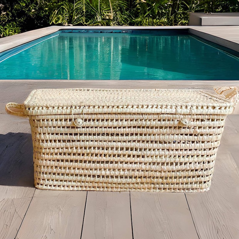 WICKER STORAGE TRUNK- Trunk range straw- Storage trunk