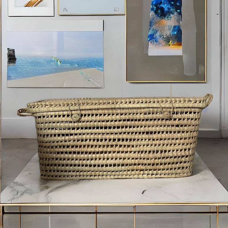 WICKER STORAGE TRUNK- Trunk range straw- Storage trunk