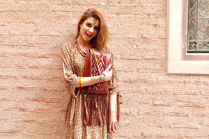 Bohemian chic style leather genuine Morocco bag