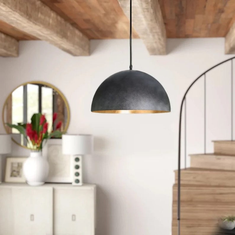 Set OF 2 , Brass Dome Pendant,Lamp Brass Oxide