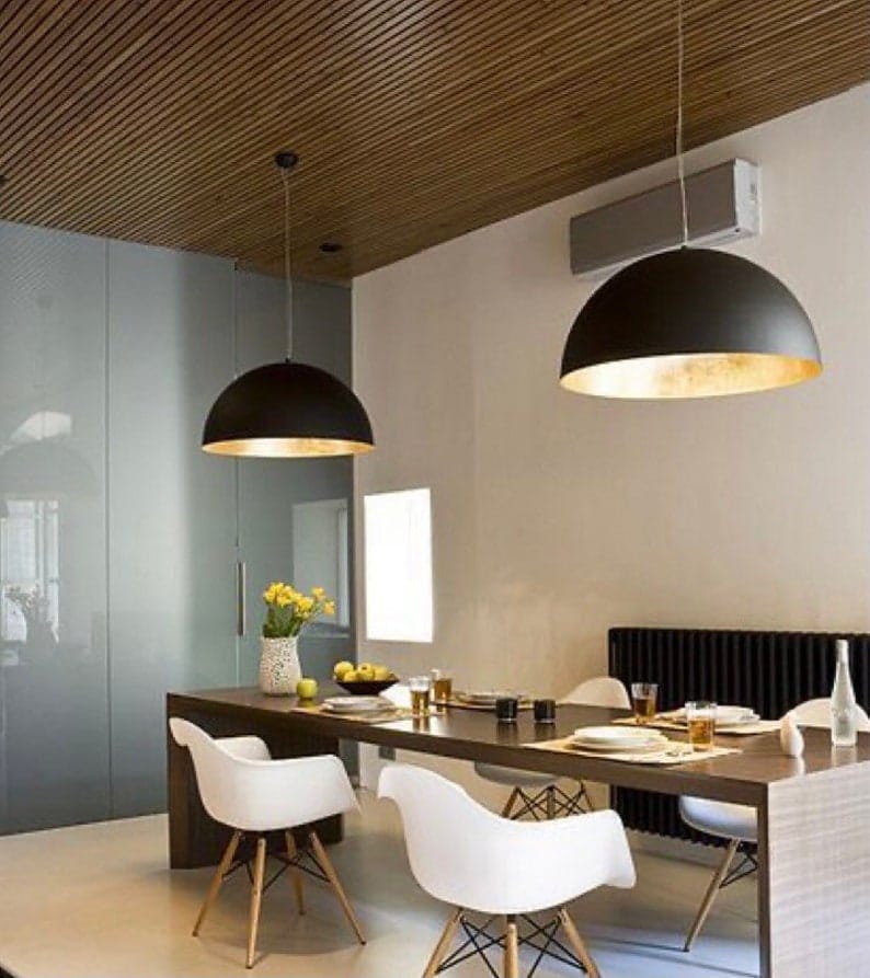 Set of 2 Handmade Metal Dome Pendant Light