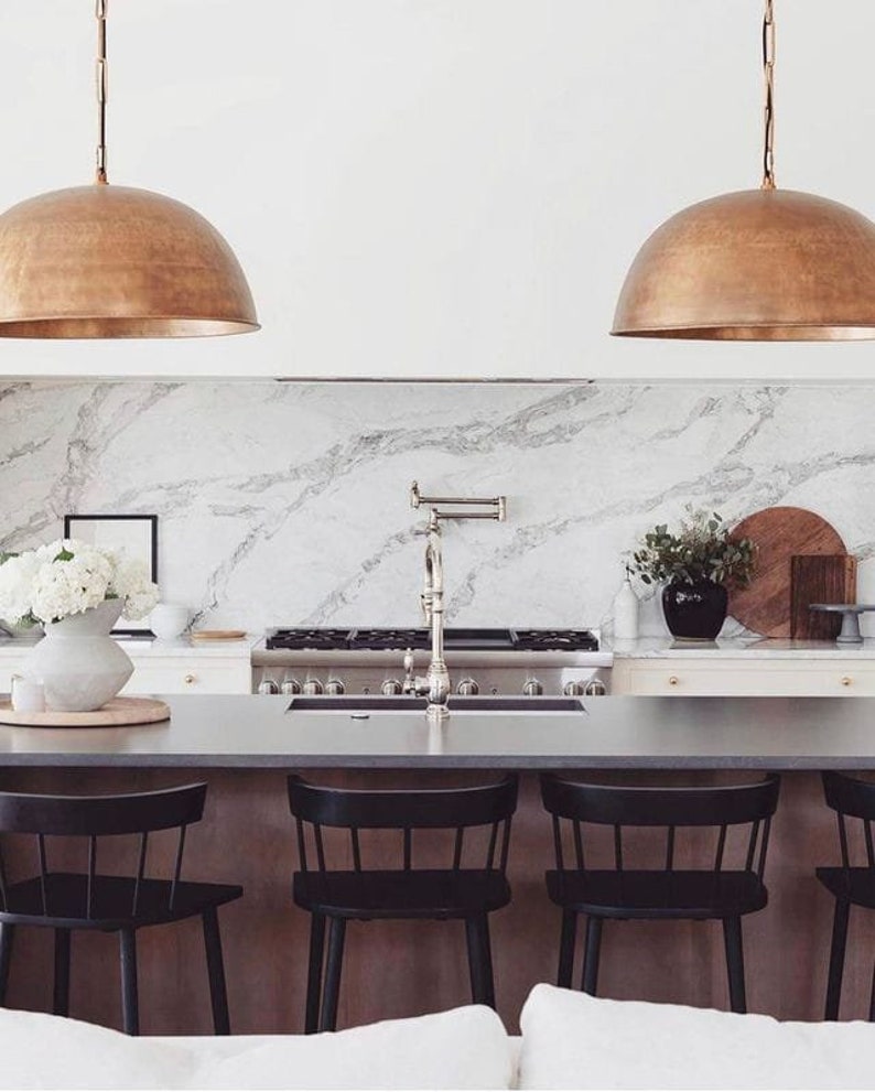 Set of 2 Handmade Metal Dome Pendant Light