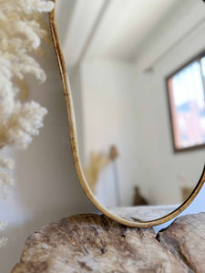 Antique Brass Mirror - Italian Shield Form Wall Mirror - Handcrafted Brass Frame