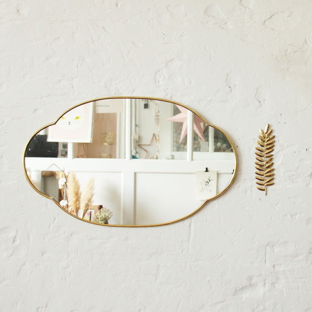 Brass Oval Mirror - Aesthetic Home Decor - Luxurious Wall Decor - Moroccan Antique Style