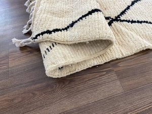 Custom Moroccan Berber Wool Black and white beni ourain rug