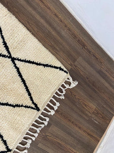 Custom Moroccan Berber Wool Black and white beni ourain rug