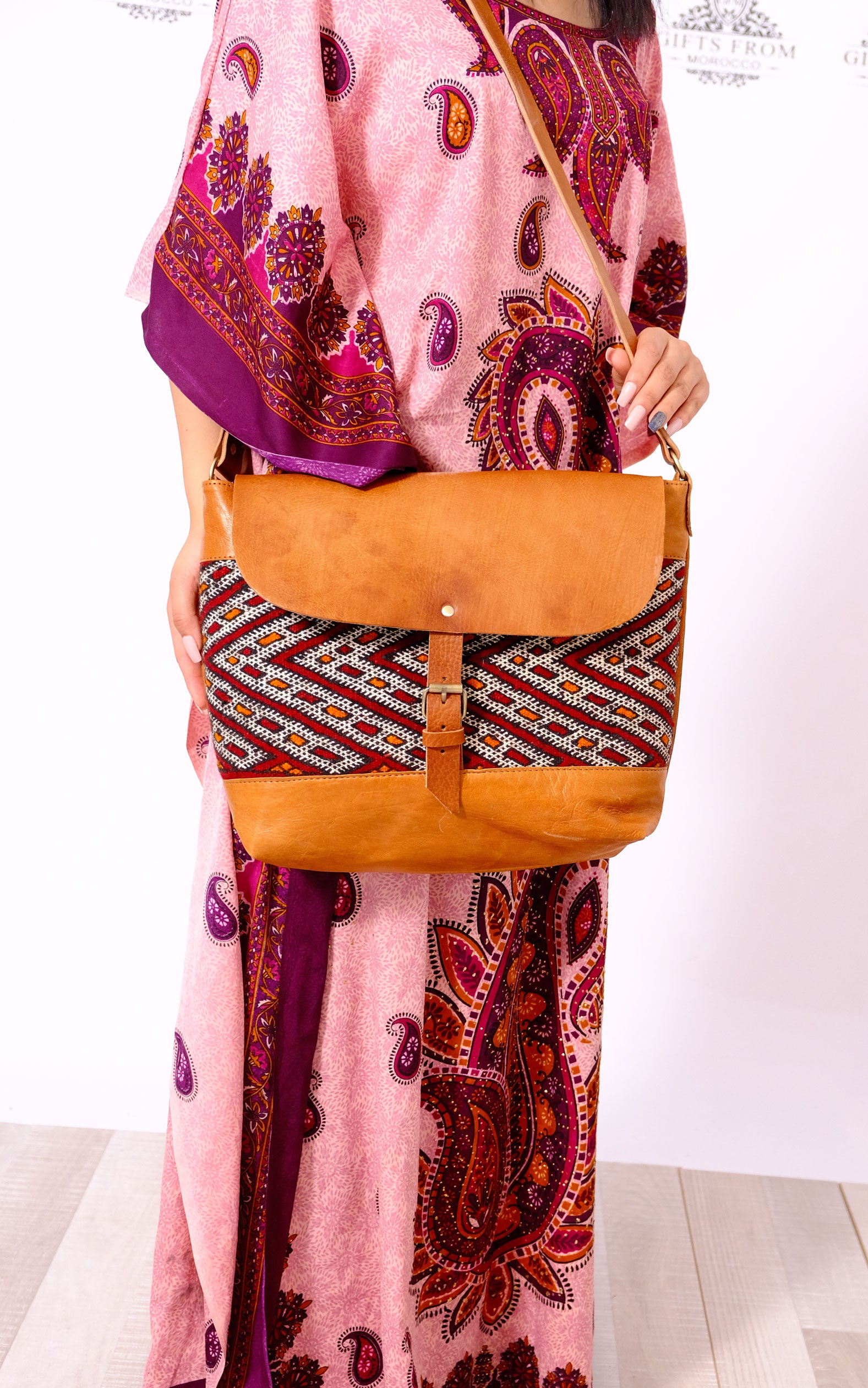 GFM | Kilim Shoulder bag - GFM -giftsfrommorocco-morocco leather