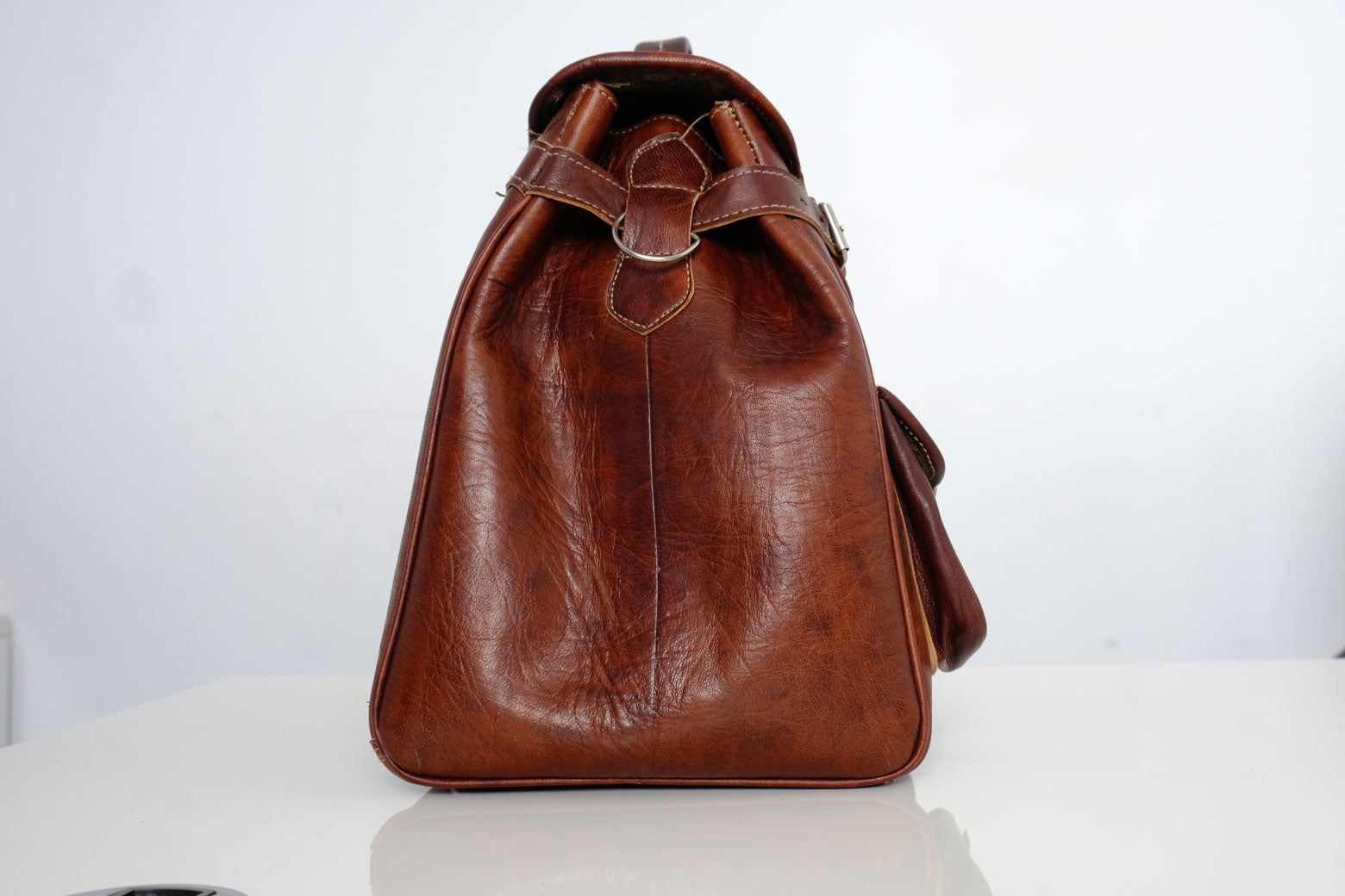 Brown leather travel bag | Summer 2019 - GFM -giftsfrommorocco-morocco leather