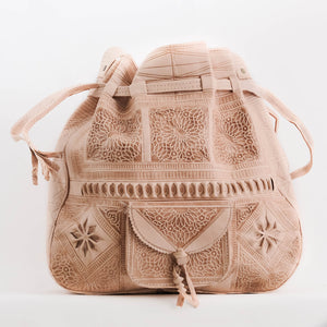 Moroccan leather bag White