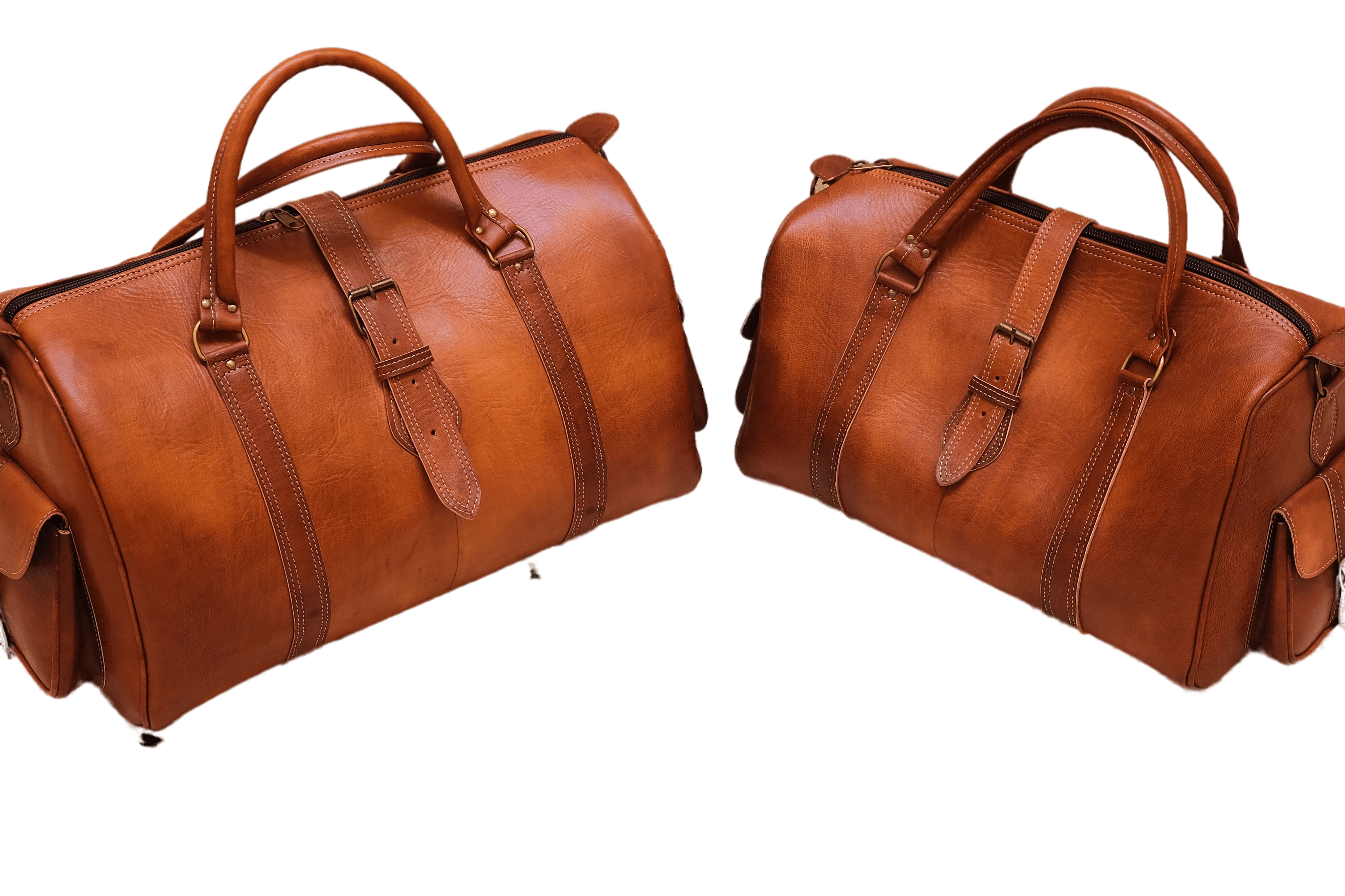 Leather travel bag Tan Color