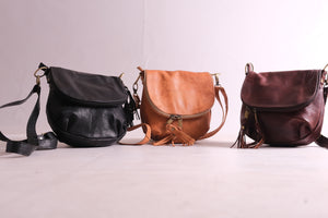 Moroccan Leather Bags, Brown+ Black+ Tan