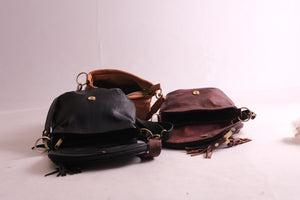 Moroccan Leather Bags, Brown+ Black+ Tan