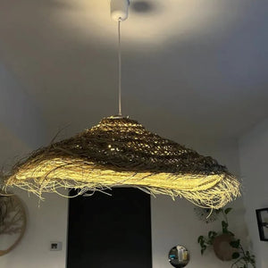 Handmade Suspension in straw doum natural fibers braided