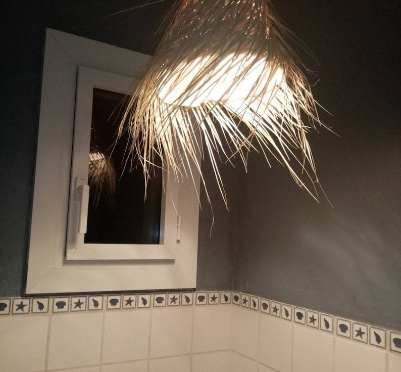 Hanging Lamp Braided by Straw