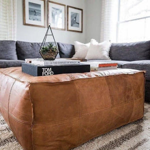 Large Leather Ottoman