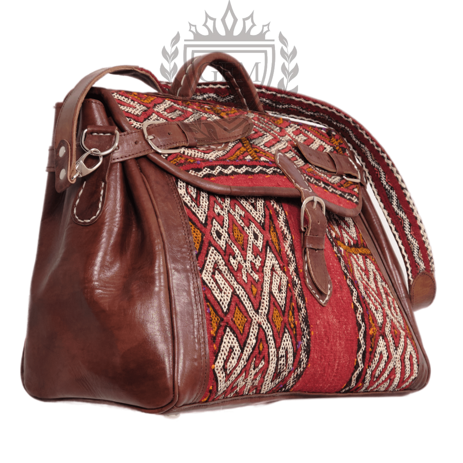Vintage Large Carpet Bag – Authentic Handmade Moroccan Travel Bag