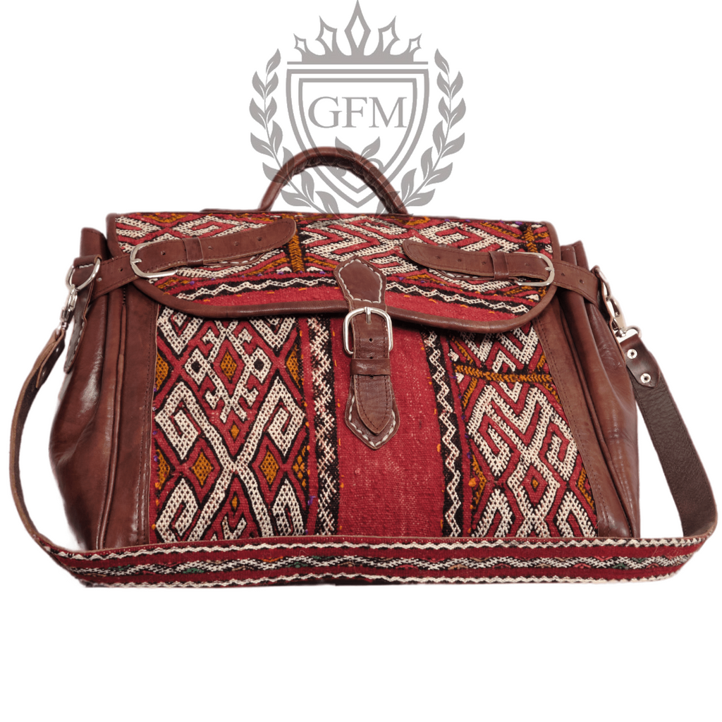 Vintage Large Carpet Bag – Authentic Handmade Moroccan Travel Bag
