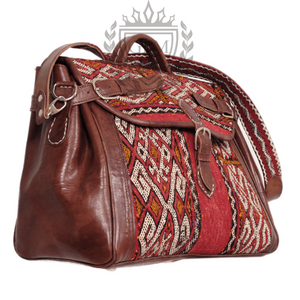 Vintage Large Carpet Bag – Authentic Handmade Moroccan Travel Bag