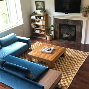 Light Brown and white area rug