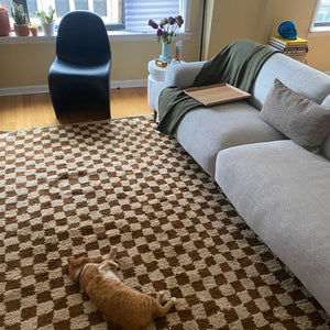 Light Brown and white area rug