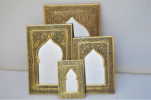 Moroccan Handmade Brass Wall Mirror - Decorative, Unique Gift, Bathroom,