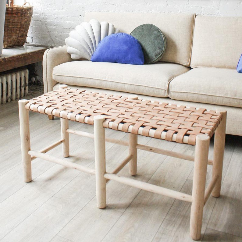 Moroccan bench in solid wood