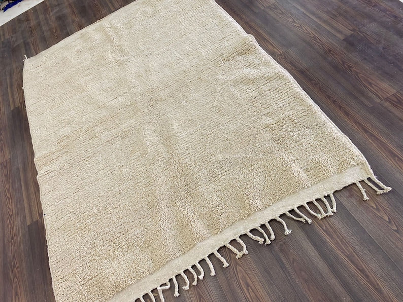 Moroccan rug Off-white, Solid rug, Plain rug, Solid Moroccan plain rug