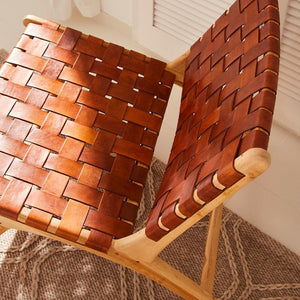 Natural Original Customized Chair In Wood And Leather